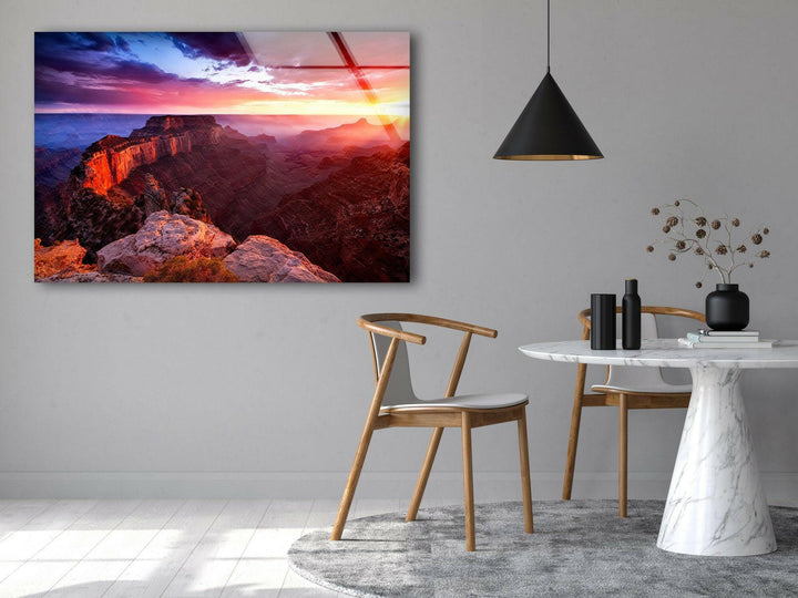 Grand Canyon Vivid Colors Glass Wall Art glass pictures for Wall, glass prints wall art