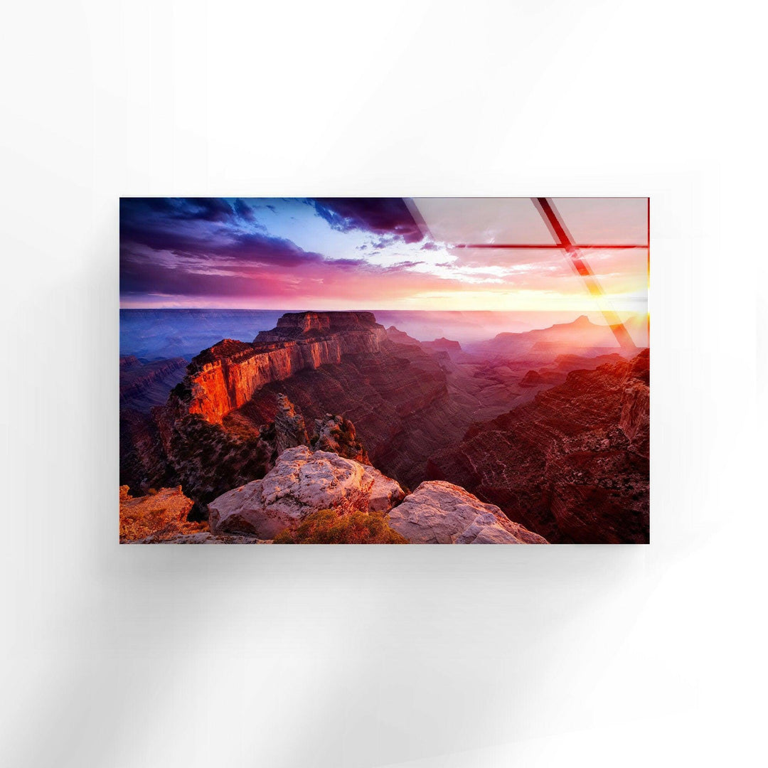 Grand Canyon Vivid Colors Glass Wall Art custom glass pictures, glass art prints