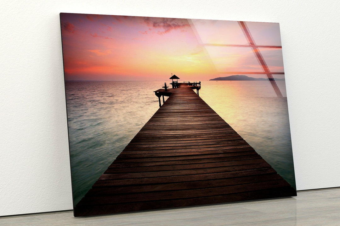 Coastal Pier Glass Wall Art