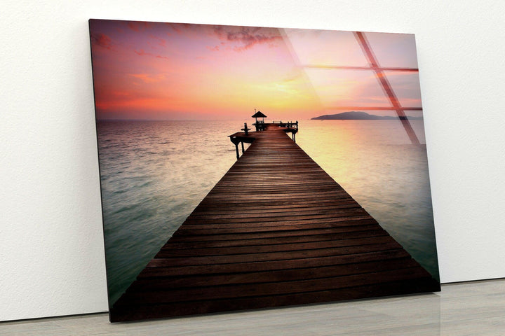 Coastal Pier Glass Wall Art