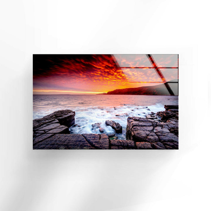 Sky Red at Night Glass Wall Art