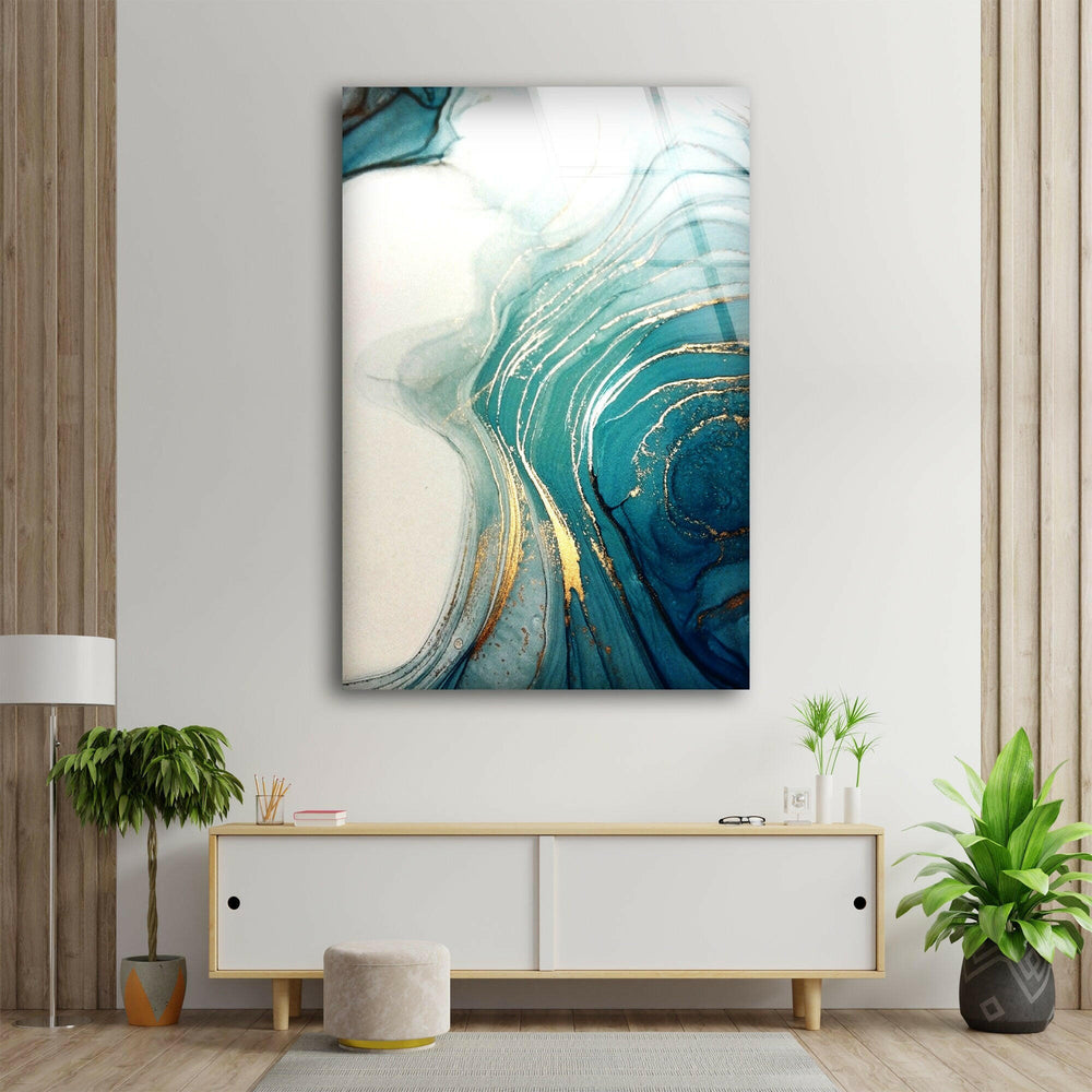 White Gold Marble Abstract Glass Wall Art glass wall decor, glass wall art decor