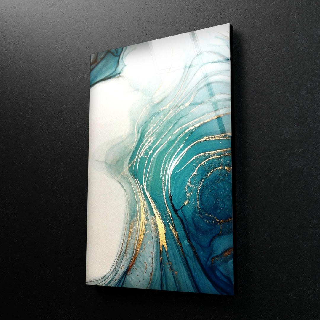 White Gold Marble Abstract Glass Wall Art glass photo prints, glass picture prints