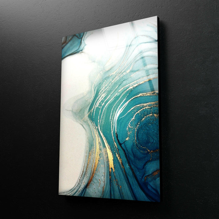 White Gold Marble Abstract Glass Wall Art glass photo prints, glass picture prints