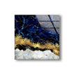 Alcohol Ink Blue Marble Tempered Glass Wall Art