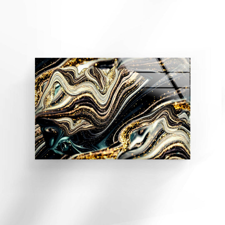 Glitter Swirls of Marble Glass Wall Art