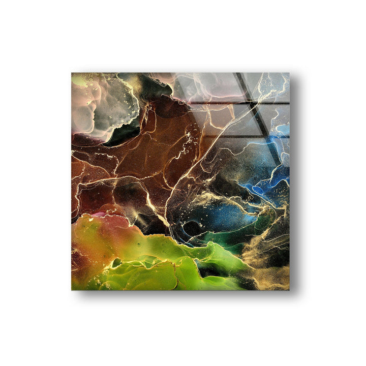 Brown Green Abstract Glass Wall Art , glass image printing, glass prints from photos