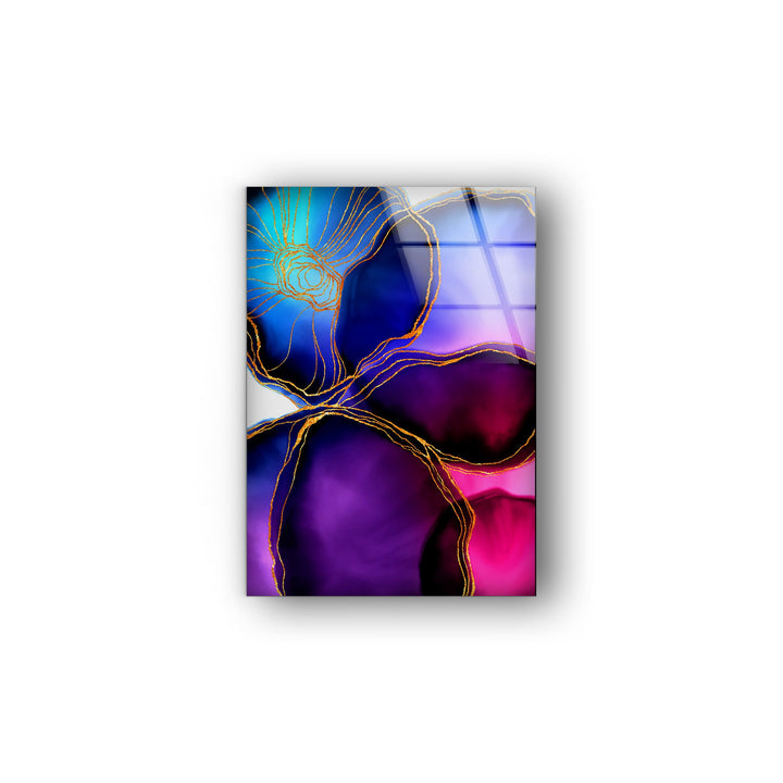 Alcohol ink Flower Glass Wall Art , custom glass pictures, glass art prints