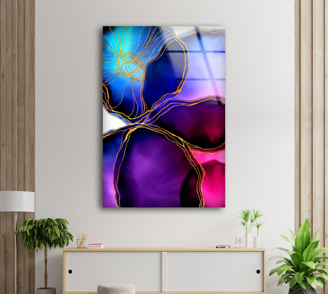 Alcohol ink Flower Glass Wall Art , art glass wall art, glass wall art pictures