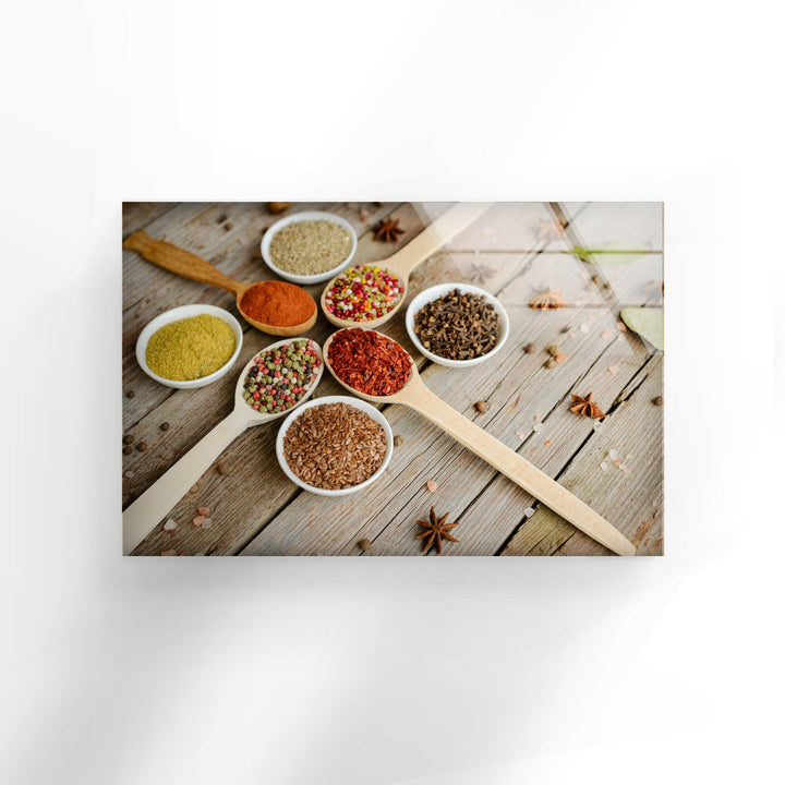 Natural Spice Mix Glass Wall Art, picture on glass wall art, photos printed on glass