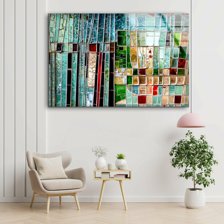 Abstract Colored Stained Glass Wall Art picture on glass wall art, photos printed on glass