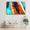 Blue Brown Abstract Tempered Glass Wall Art