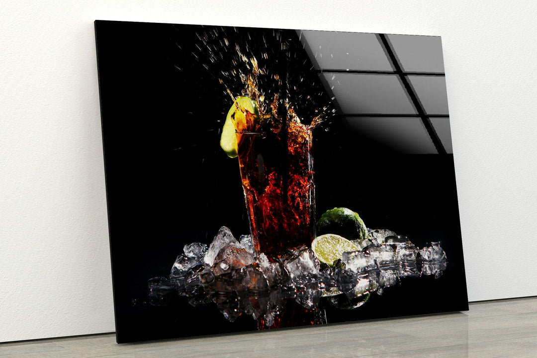 Drink Kitchen Glass Wall Art, photo print on glass, prints on glass wall art