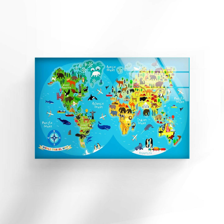 Travel Map Cool Wall Art & Stained Glass Panels