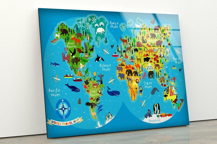 Travel Map Glass Photos & Cool Art Prints