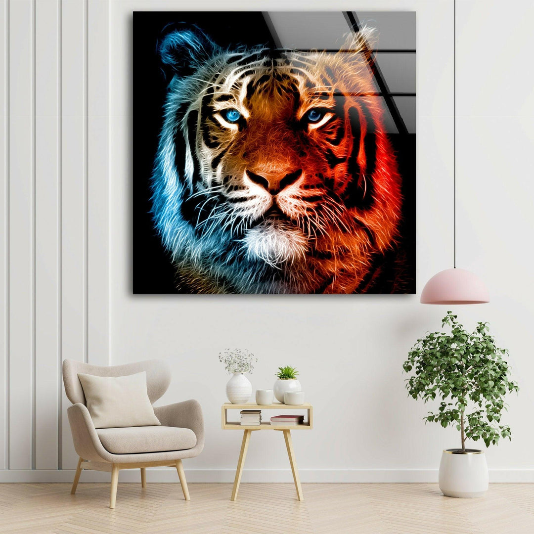 Tiger Portrait Glass Wall Art stained glass wall art, stained glass wall decor