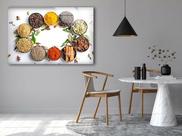 Bowls Of Spice Glass Wall Art, glass photo prints, glass picture prints