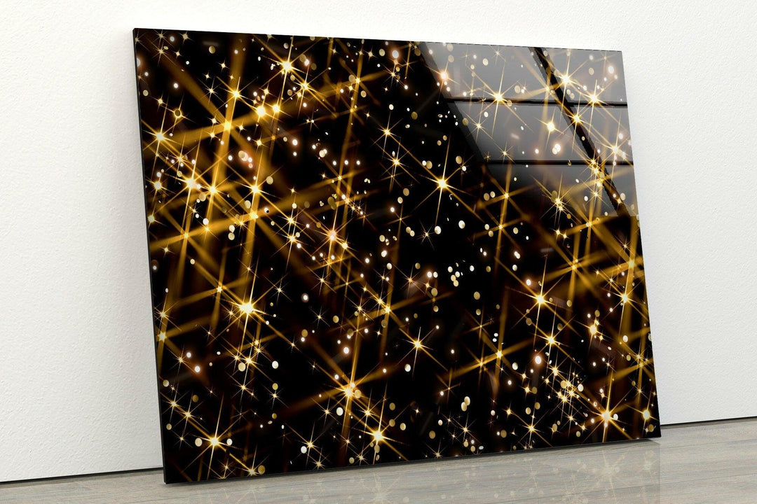 Golden Lights Glass Wall Art, large glass photo prints, glass wall photos