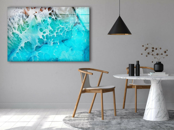 Aerial View of Ocean Glass Wall Art glass image printing, glass prints from photos