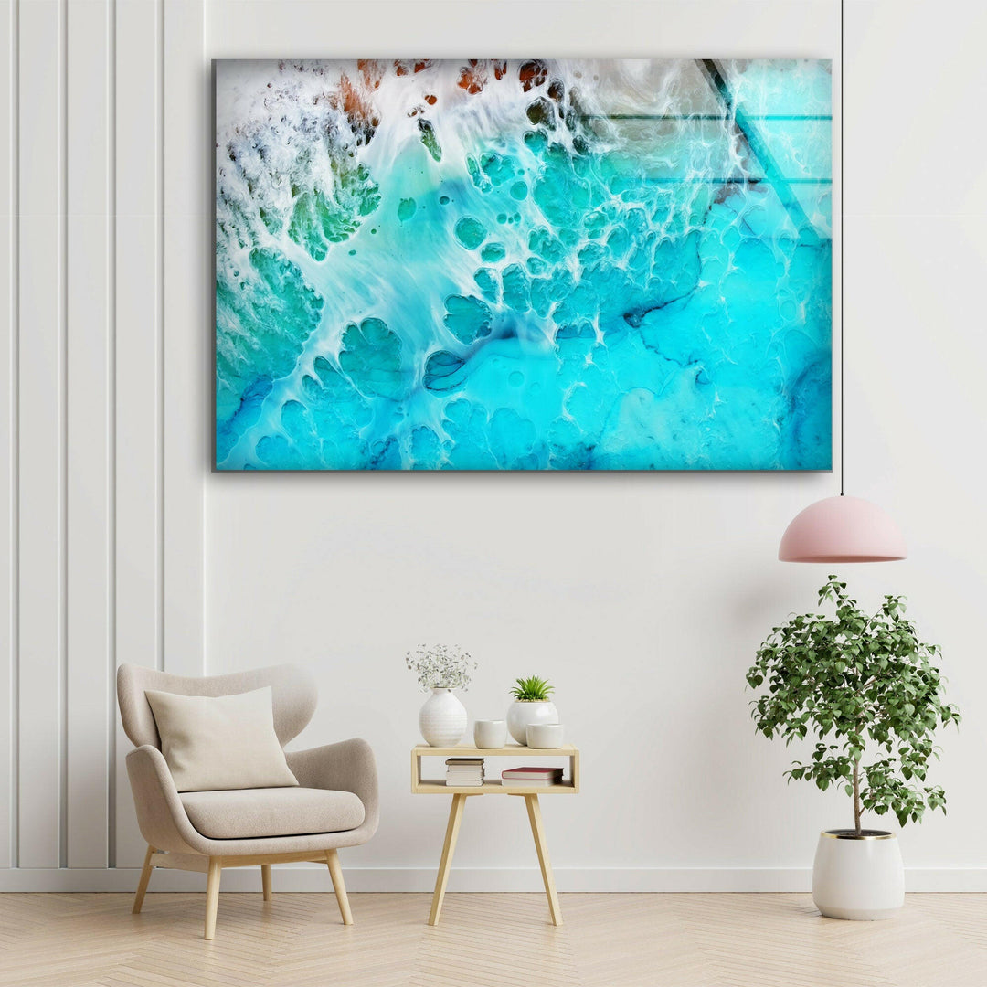 Aerial View of Ocean Glass Wall Art glass pictures for Wall, glass prints wall art