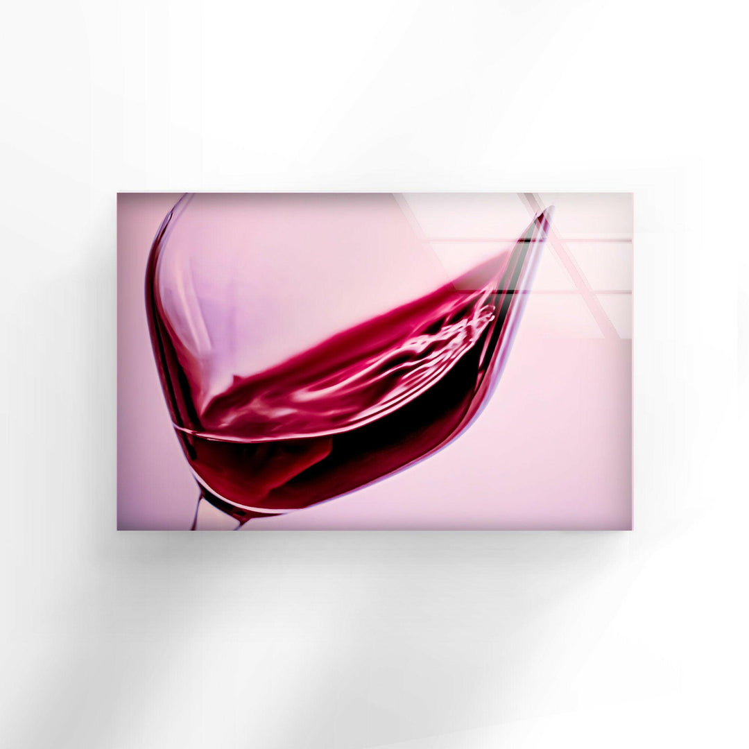 Red Wine Kitchen Glass Wall Art, glass pictures for Wall, glass prints wall art