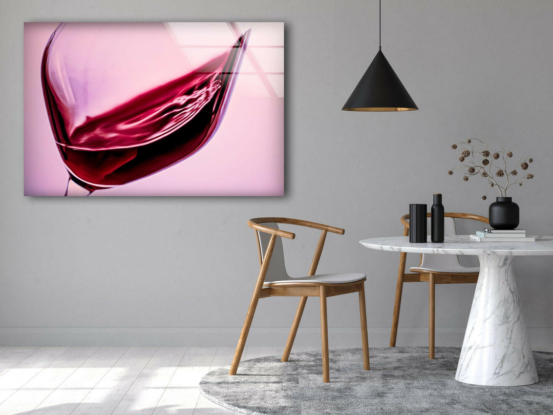 Red Wine Kitchen Glass Wall Art, glass image printing, glass prints from photos