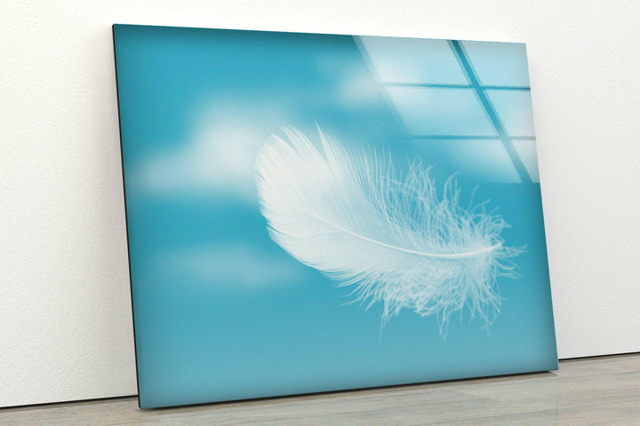 White Feather Stained Glass Art & Cool Wall Decor