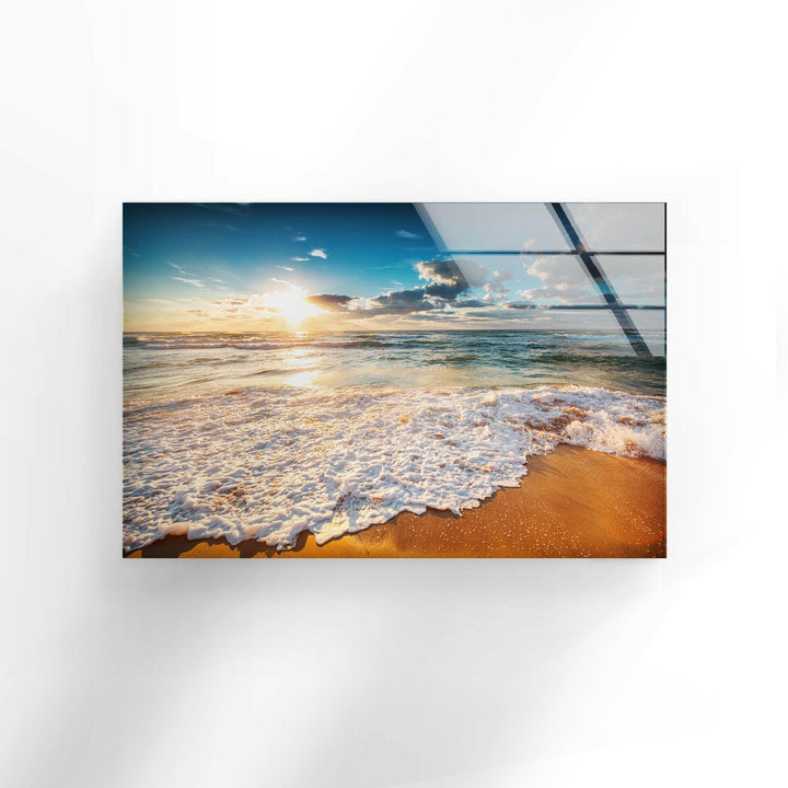 Cloudscape Over The Sea Glass Wall Art