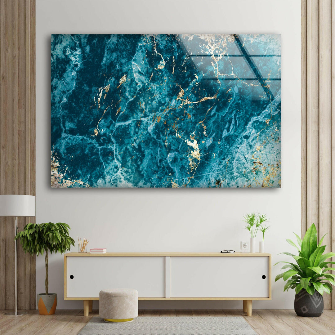 Blue Turquoise alcohol ink wall art