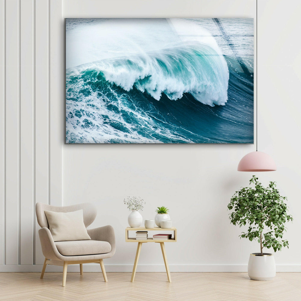 Ocean Waves Landscape Glass Wall Art Glass Printing Wall Art, Print photos on glass