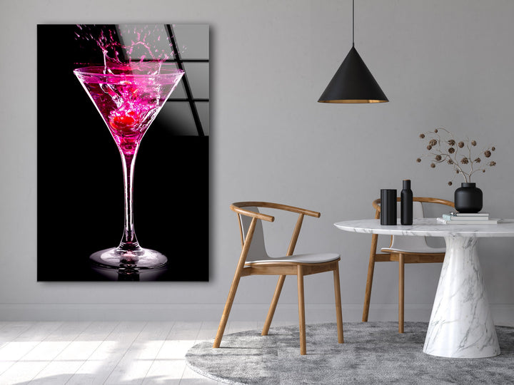 Alcoholic Cocktail Glass Wall Art, custom glass pictures, glass art prints