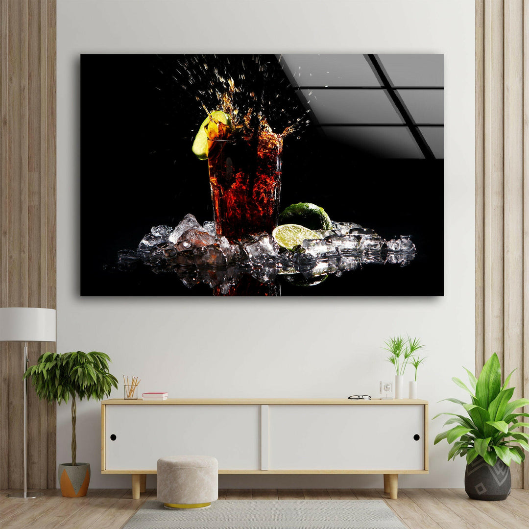 Drink Kitchen Glass Wall Art, picture on glass wall art, photos printed on glass