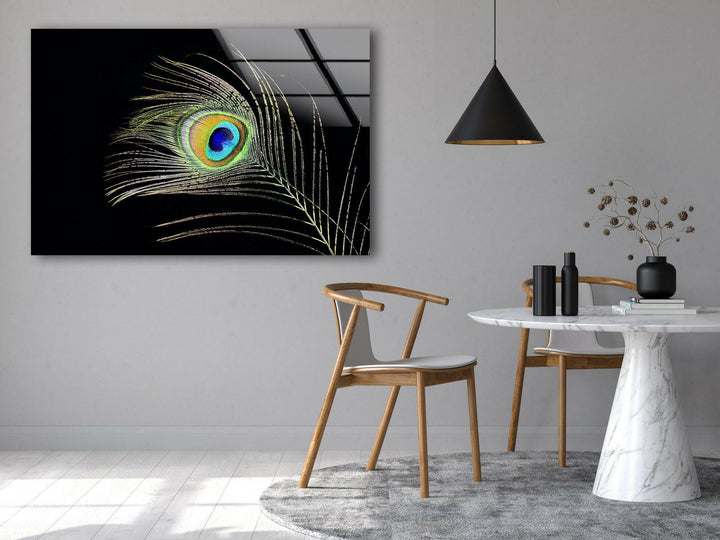 Peacock Feather Tempered Glass Wall Art - MyPhotoStation