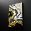 Gold Black Resin Abstract Glass Wall Art