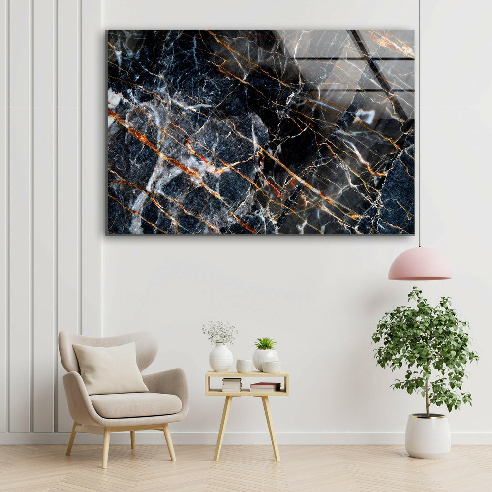 Black Abstract Marble Glass Wall Art glass wall decor, glass wall art decor