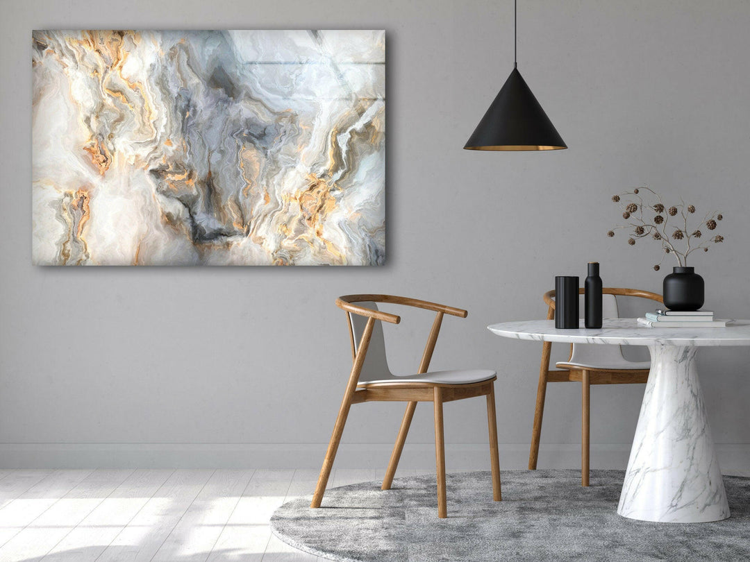 white marble Decorative Abstract Glass Photo Prints