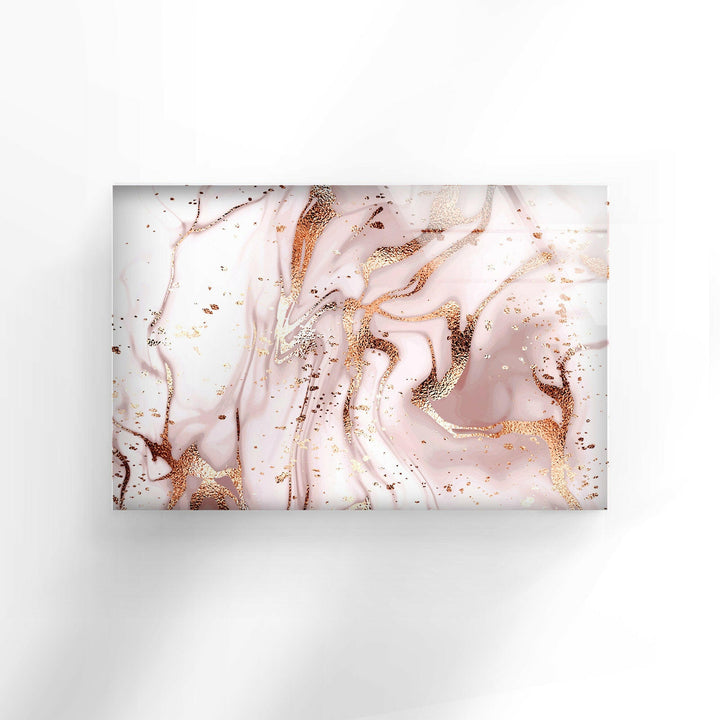 Rose Gold Alcohol ink Glass Wall Art