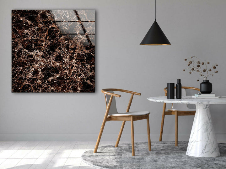 Copper & Black Marble Abstract Glass Wall Art glass image printing, glass prints from photos
