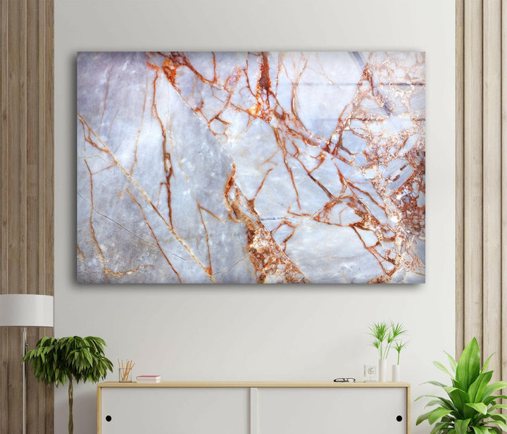 Rose Gold Marble Abstract Glass Printing Wall Art