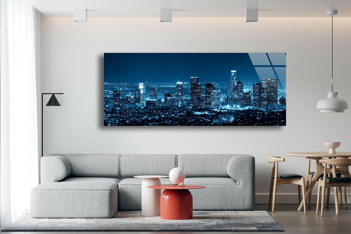 Los Angeles City Landscape Glass Wall Art, Glass Printing Wall Art, Print photos on glass