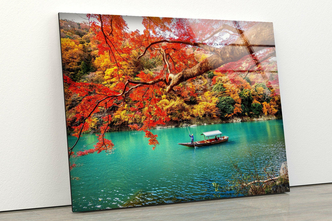 Kyoto Autumn Glass Wall Art large glass photo prints, glass wall photos