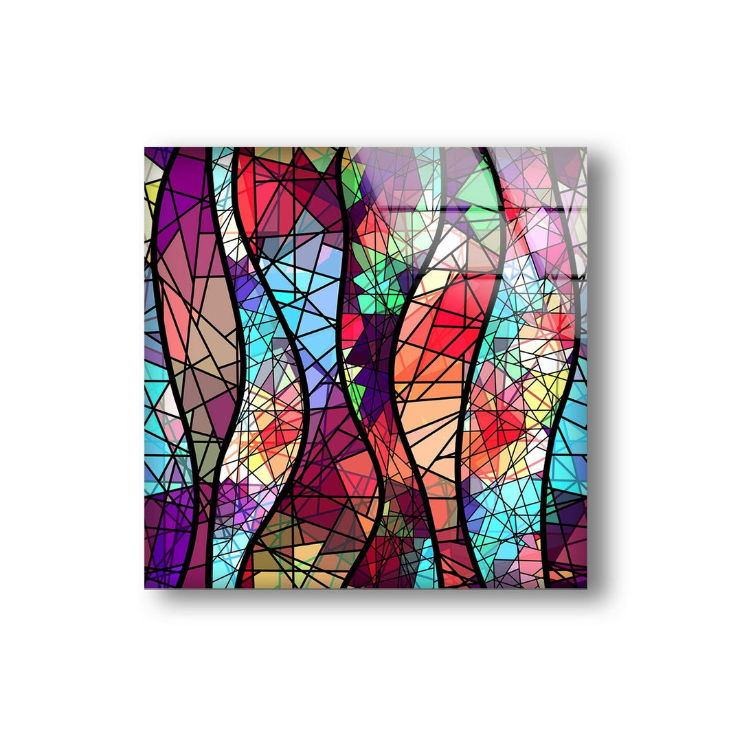 Stained Colorful Abstract Design Glass Wall Art large glass photo prints, glass wall photos