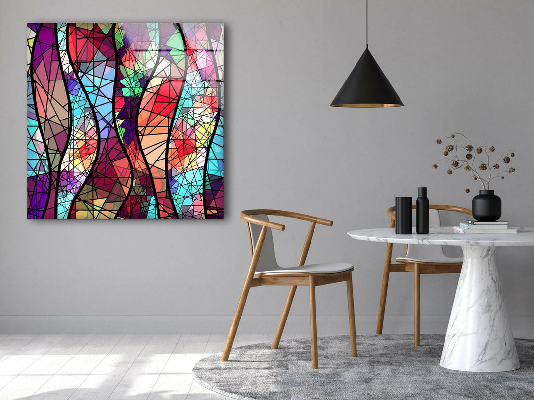 Stained Colorful Abstract Design Glass Wall Art art glass wall art, glass wall art pictures