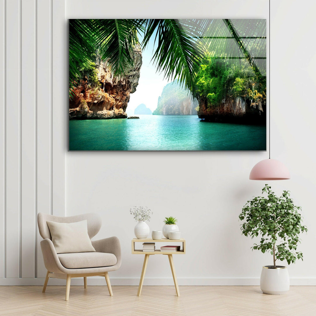 Thai island Ko Phi Phi Lee Glass Wall Art