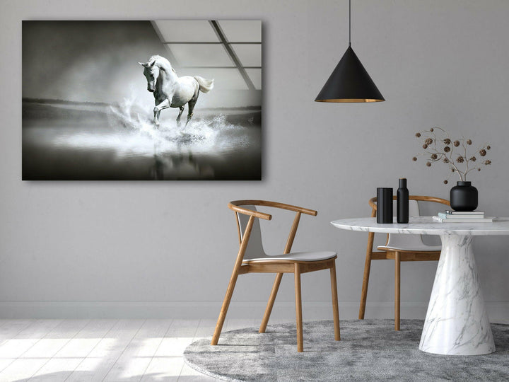 Graceful Horse Glass Wall Art large glass photo prints, glass wall photos