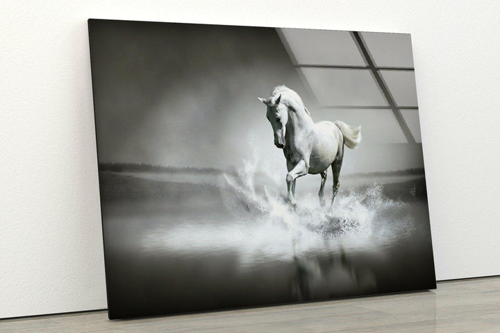 Graceful Horse Glass Wall Art glass pictures for Wall, glass prints wall art