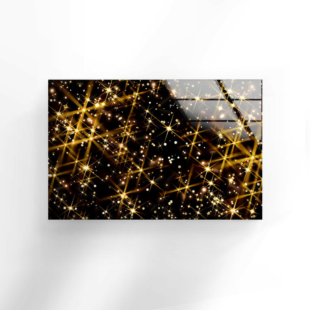 Golden Lights Glass Wall Art, custom glass pictures, glass art prints