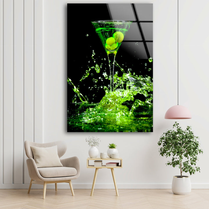 Martini With Olives Glass Wall Art, Glass Printing Wall Art, Print photos on glass