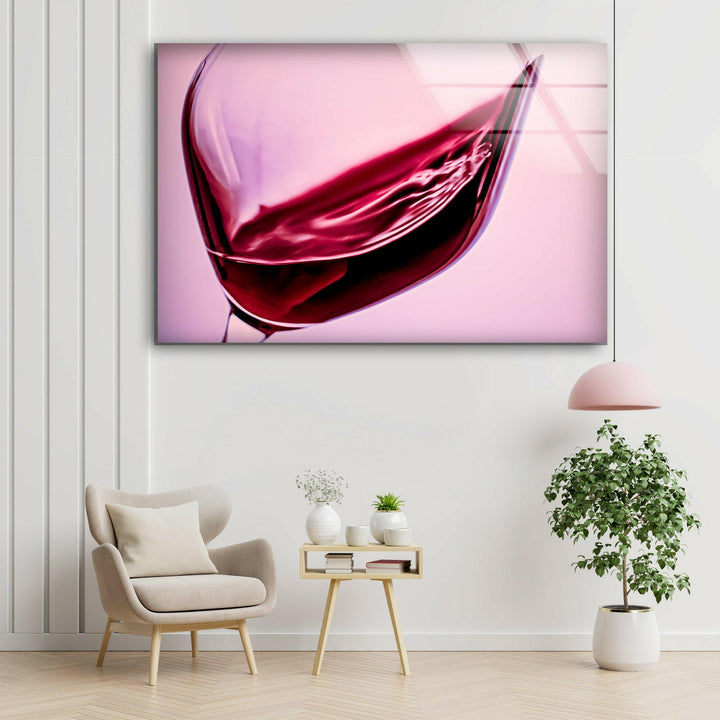 Red Wine Kitchen Glass Wall Art, custom glass photo prints, large glass prints