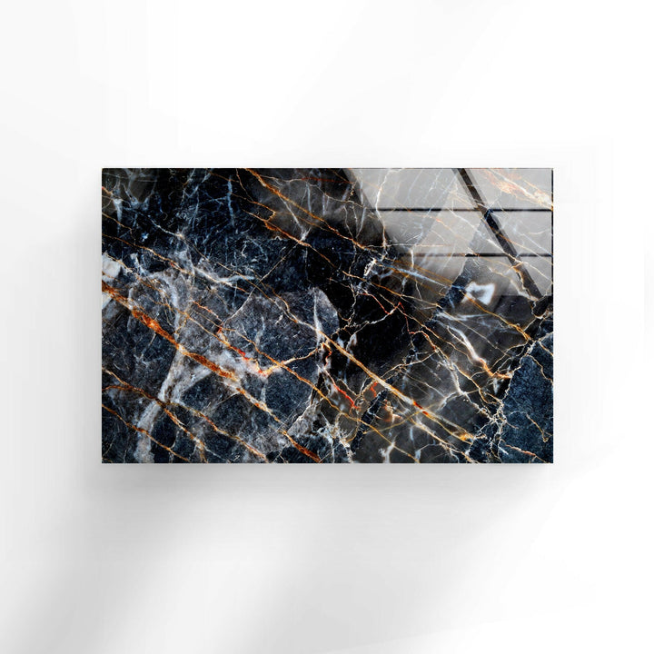 Black Abstract Marble Glass Wall Art glass image printing, glass prints from photos